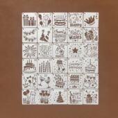 生日祝福小号创意图形手账礼物绘画制作镂空辅助尺喷漆墙绘模板尺