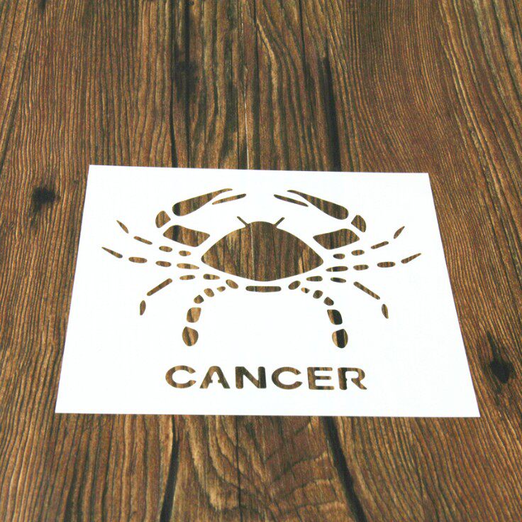 국경 간 공급 12 별자리 15CM 스프레이 패턴 인쇄 금형 설탕 가루 체 베이킹 도구 DIY 낙서 중공 금형