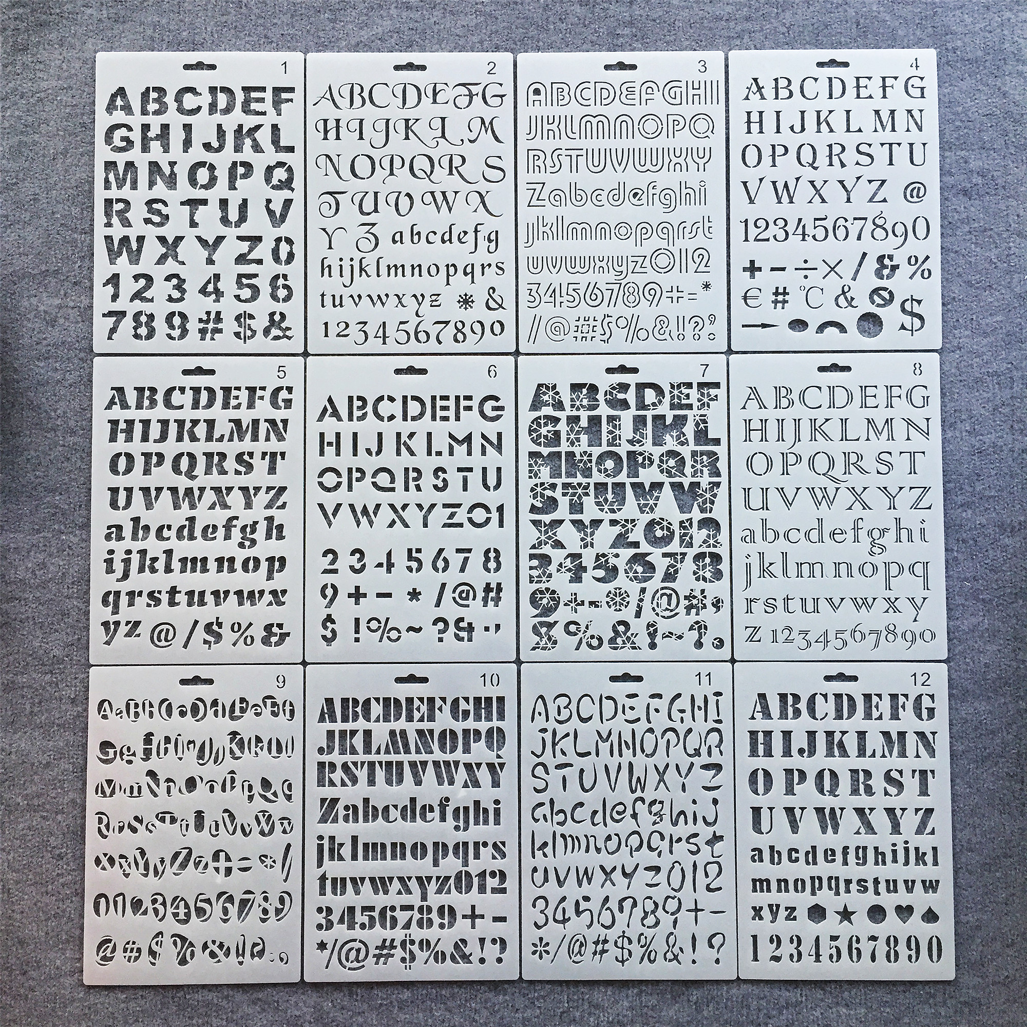 新款手账贺卡制作雪花字母镂空模板儿童画画创意喷绘涂鸦绘画模板