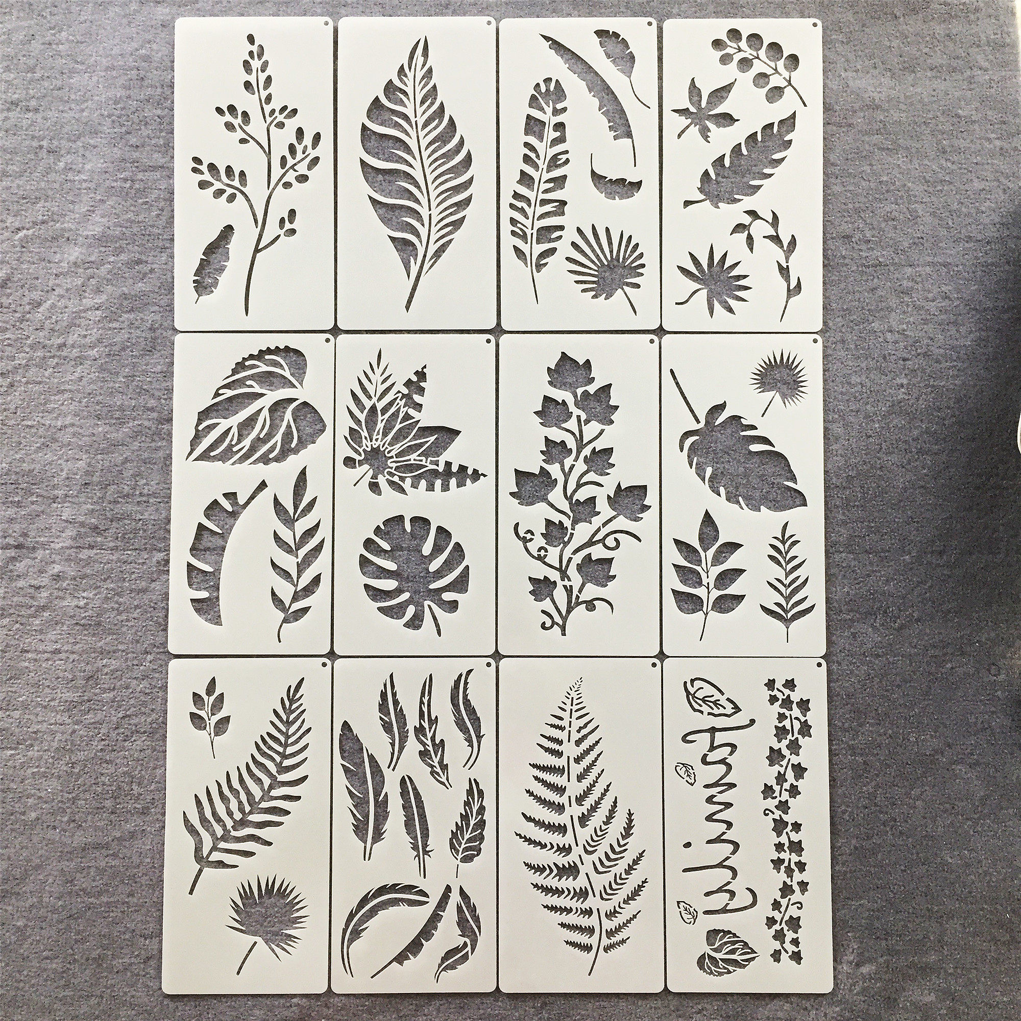 镂空绘画元素树叶手绘涂鸦辅助儿童手抄报制作墙绘装饰镂空模板