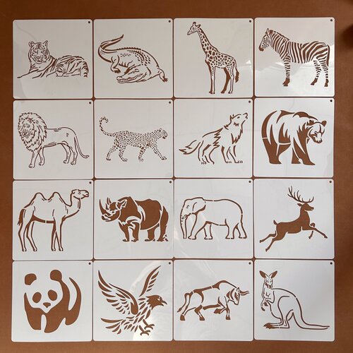 动物图案镂空绘画模板DIY涂鸦
