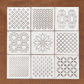 刺子绣刺绣几何图形点阵系列刺子绣辅助工具画布艺茶席图案模板尺