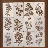 花朵树叶图形创意辅助涂鸦镂空墙绘涂刷儿童绘画手账塑料模板尺