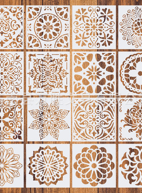 跨境mandala曼陀罗_亚马逊跨境mandala曼陀罗辅助绘画模板石头墙