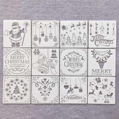 圣诞节日绘画镂空相册画画模板