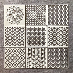 新款热销涂色镂空模板创意相册手账涂鸦模板喷绘墙绘喷花绘图模板