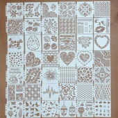 爱心花草喷涂绘画镂空布艺墙壁画家具装 饰蛋糕裱花糖粉筛喷花B002