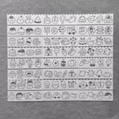 新款 一套镂空手抄报模板卡通绘画模板尺 细长学生绘画模板条4款