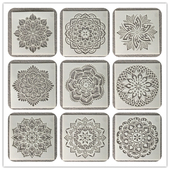 曼陀罗模板喷花模涂色跨境镂空模板儿童绘画模板墙绘模板PET模板