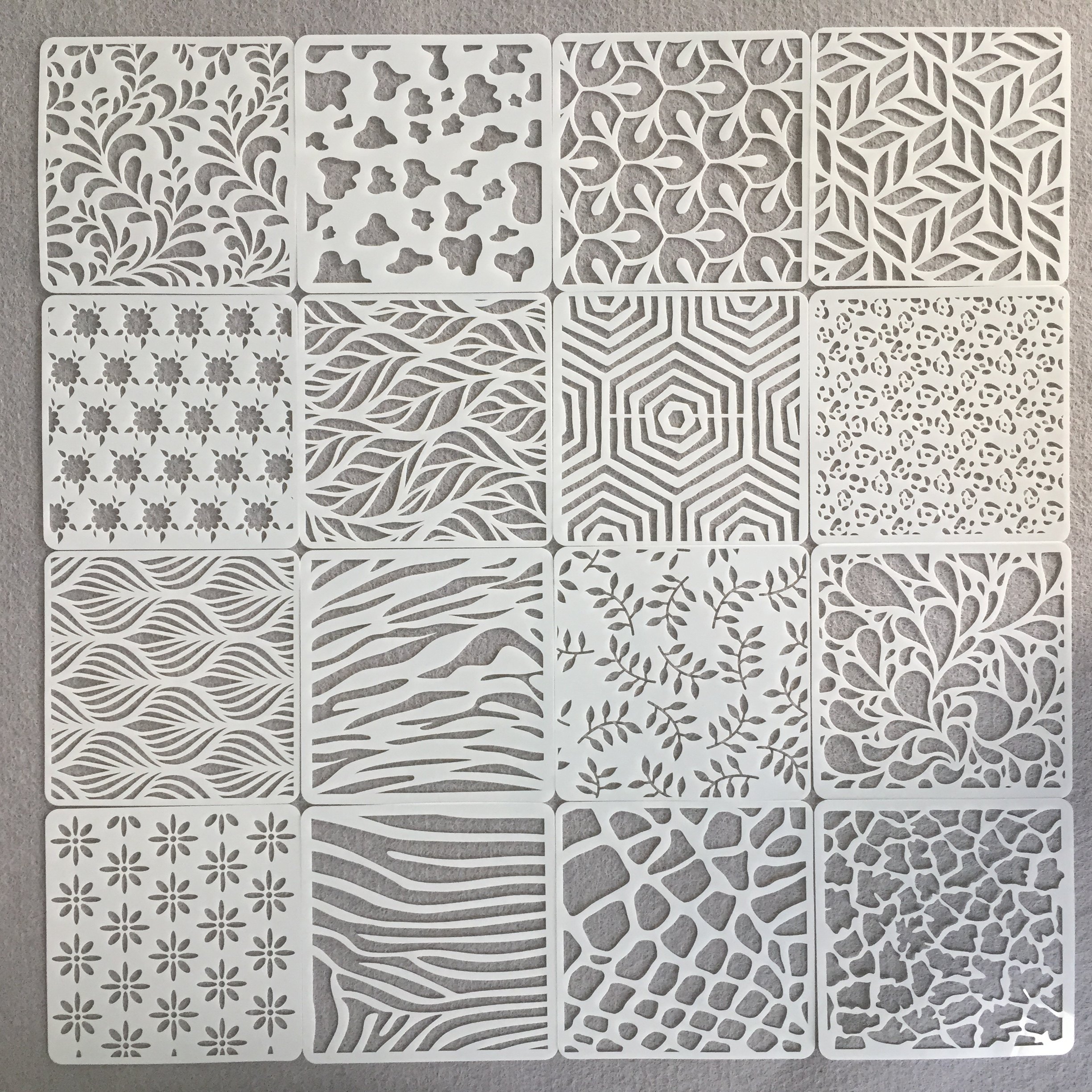 아마존 식물 질감 그림 템플릿 중공 그림 금형 DIY 케이크 낙서 템플릿 디자인 스프레이