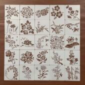 花朵树叶图形创意辅助涂鸦镂空墙绘涂刷儿童绘画手账塑料模板尺