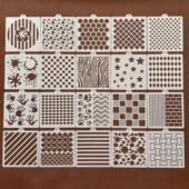 几何菱格花纹绘画喷涂花纹镂空模板蛋糕烘焙糖粉筛模具涂鸦绘喷绘