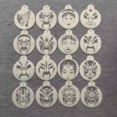 新款 京剧脸谱镂空蛋糕印花摸具艺术镂空模板撒粉特色造型绘画模板