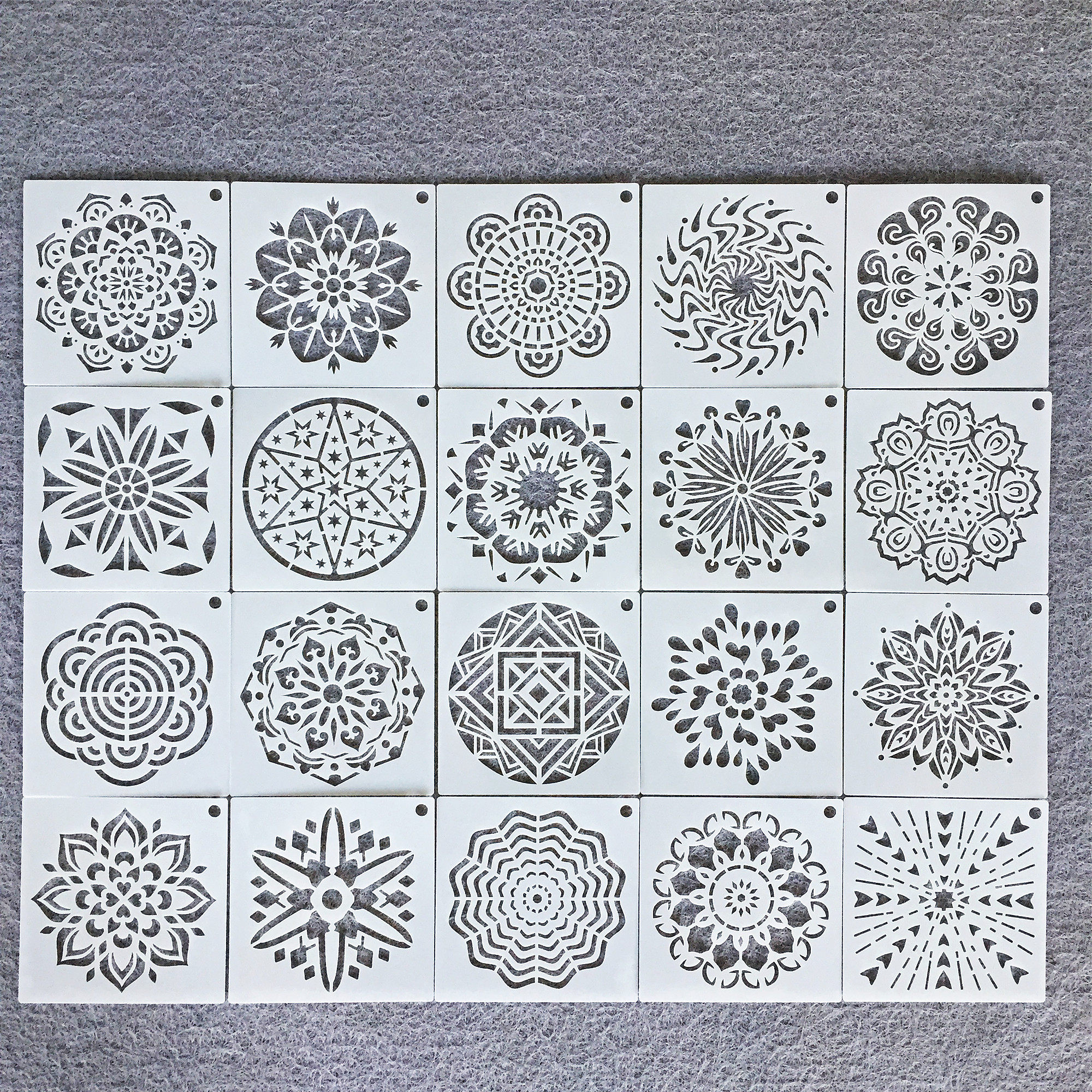 국경을 넘는 새로운 56 만다라 그림 템플릿 만다라 벽화 가구 장식 돌 스프레이 중공 템플릿