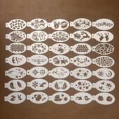 儿童舞台妆面部彩绘镂空模板脸绘画足球卡通纹身花朵图案工具B032