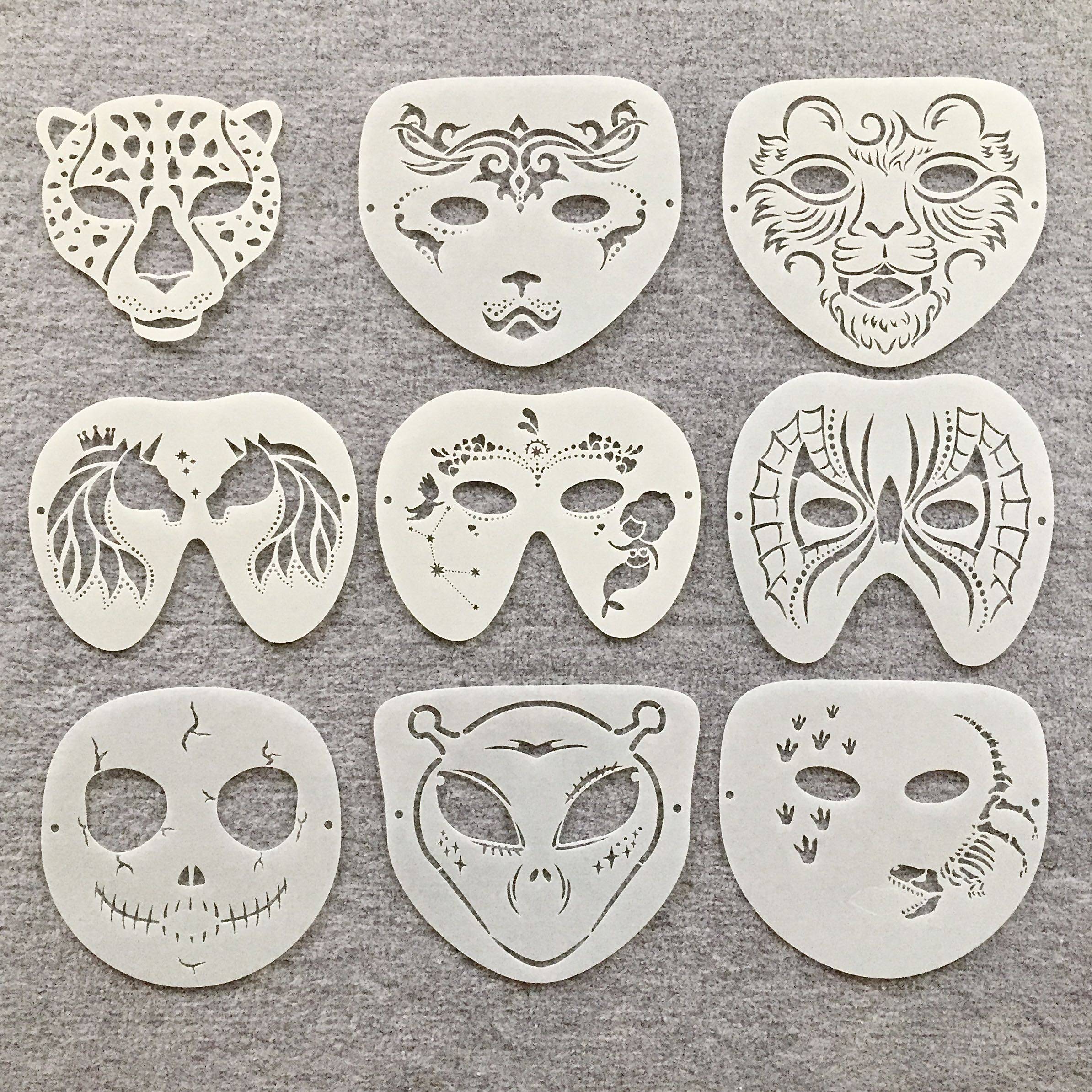 新款节日派对图案镂空面部脸部彩绘模板节日元素舞台妆镂空模板尺