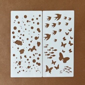 新款 群鱼蝴蝶飞鸟图案手抄报儿童diy涂鸦辅助工具镂空绘画模板尺