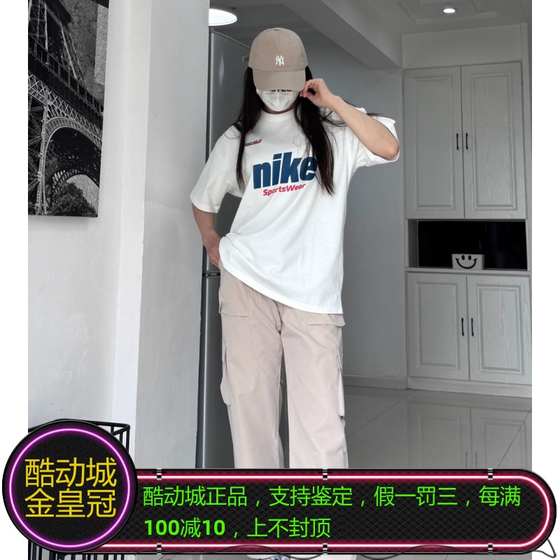 耐克男女情侣机车风宽松短袖T恤