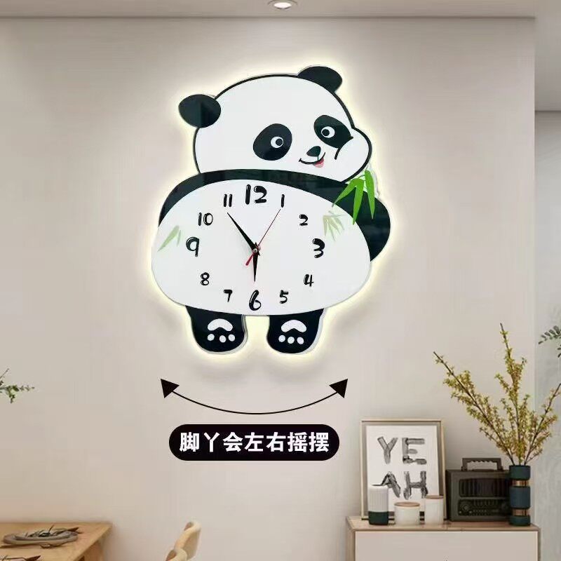 熊猫挂钟客厅创意钟表