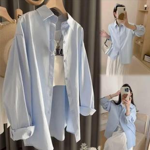 衬衫 抗皱工艺韩版 感女士宽松休闲长袖 设计2025秋季 防晒慵懒风 新款