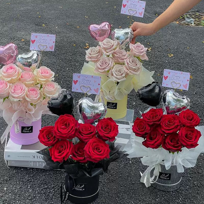 迷你掌心小圆桶抱抱桶DIY手捧花束花盒情人节新品花店花艺专教程