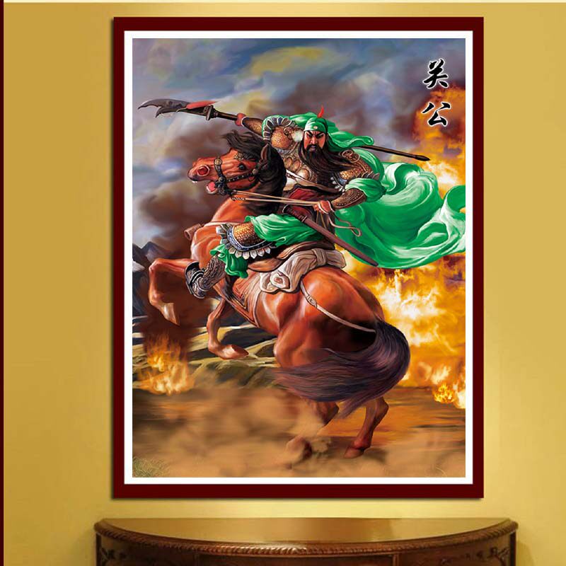 5D 다이아몬드 페인팅 2019 다이아몬드로 가득 찬 새로운 거실 GUAN GONGWU 부의 신 GUAN YU 크리스탈 크로스 스티치 입구 세로 버전