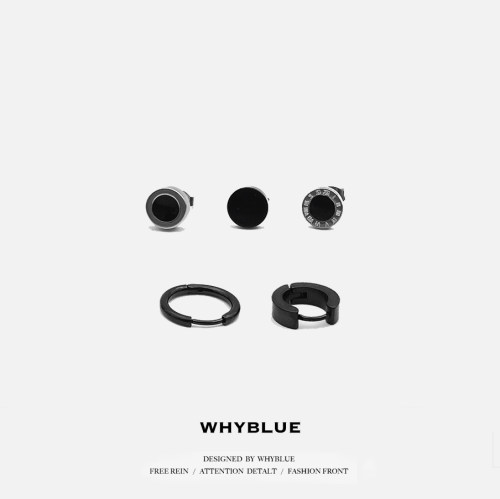 WHYBLUE黑色基础款耳钉套装