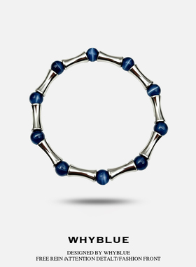 WHYBLUE钛钢竹节串珠戒指金属指环高级感简约时尚个性科技感饰品