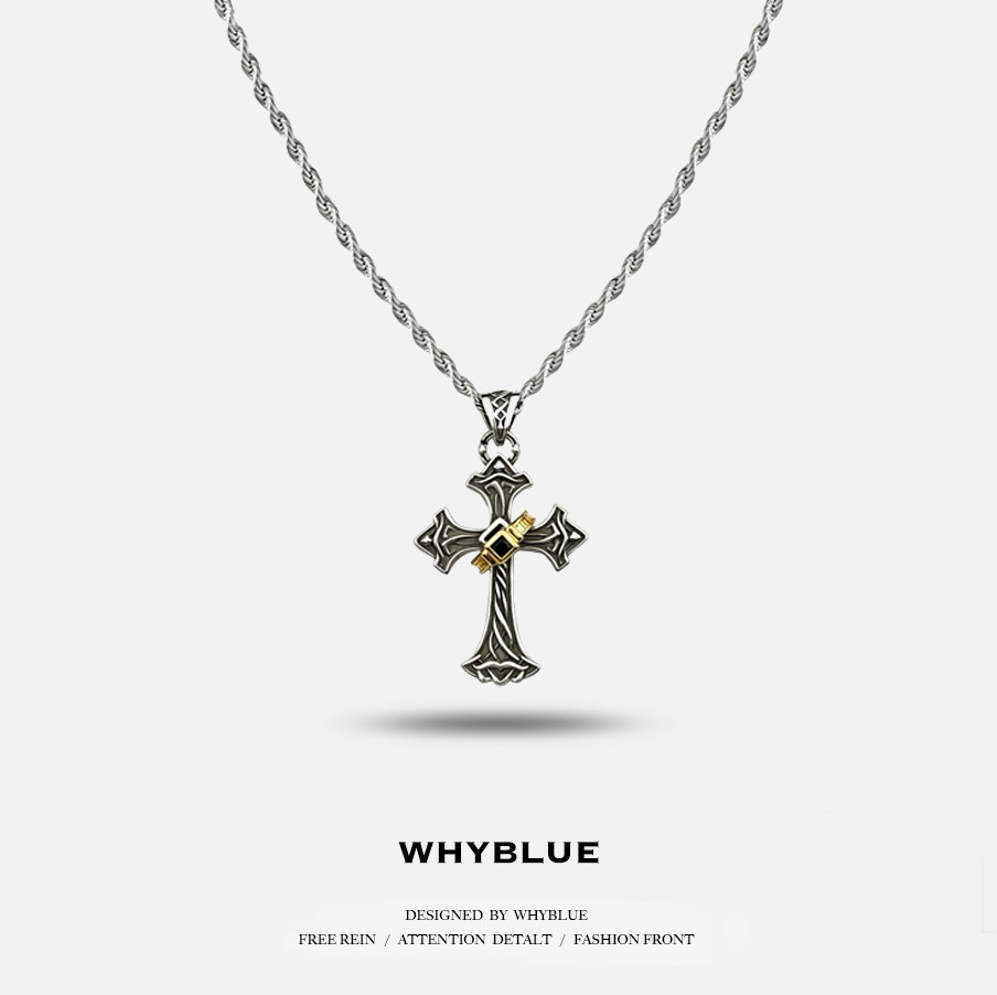 WHYBLUE 小众设计十字架项链男复古辣妹毛衣链长款颈链复古街头潮,饰品/流行首饰/时尚饰品新,项链,淘宝优惠券,粉丝福利购,淘宝优惠卷