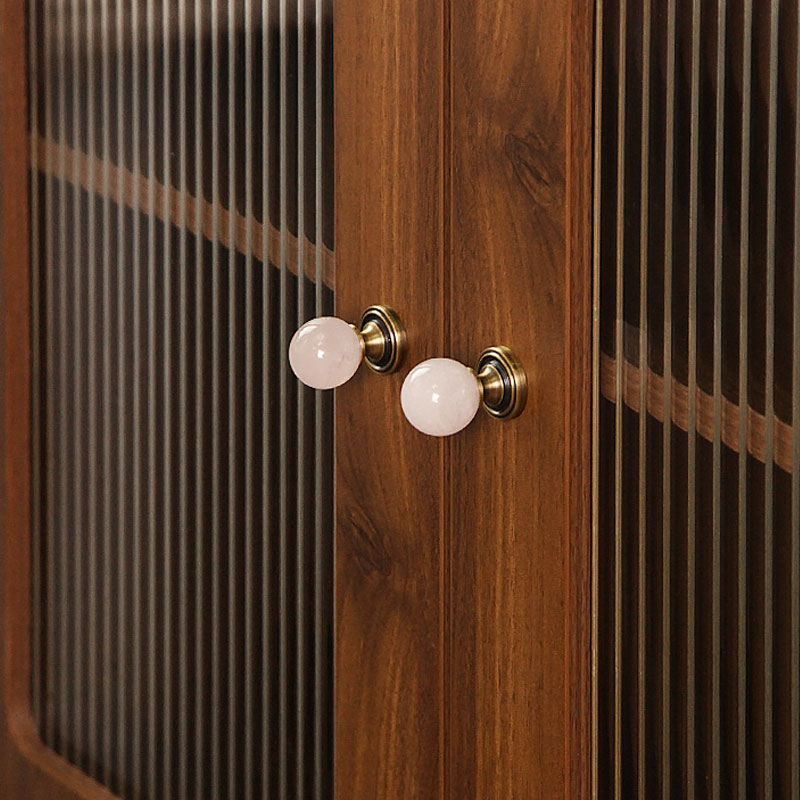 创意中古风法式复古中古铜黄铜水晶拉手衣柜门橱柜门柜子轻奢把手