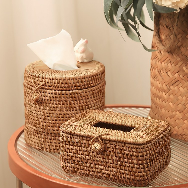 复古藤编纸巾盒客厅茶几抽纸盒家用遥控器多功能卷纸巾盒纸巾筒,家居饰品,装饰纸巾盒,淘宝优惠券,粉丝福利购,淘宝优惠卷