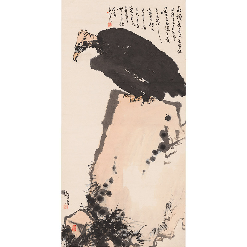 名画复制品潘天寿鹫石图写意水墨画花鸟画国画艺术微喷临摹装饰画