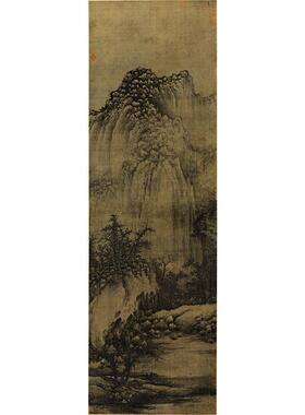 名画高清复制五代巨然溪山兰若图国画山水画艺术微喷字画装饰画