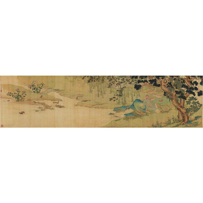 名画复制品周道上睿李煦行乐图工笔人物画国画艺术微喷临摹装饰画