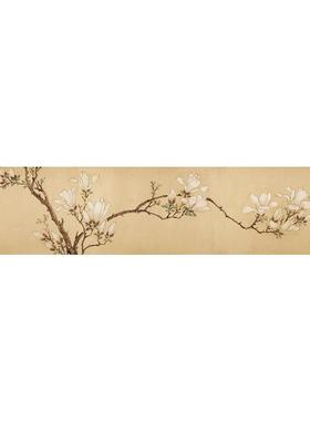 名画高清复制明代文征明白玉兰图国画兼工带写艺术微喷字画装饰画