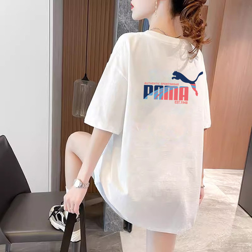 品牌中长款短袖T恤女拼接女上衣