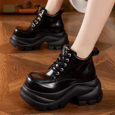 ZFCQ新款厚底内增绒里小皮鞋女款