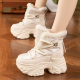 ZFCQ冬季 加绒加厚保暖棉鞋 厚底内增高雪地靴女款 大棉短靴2025新款