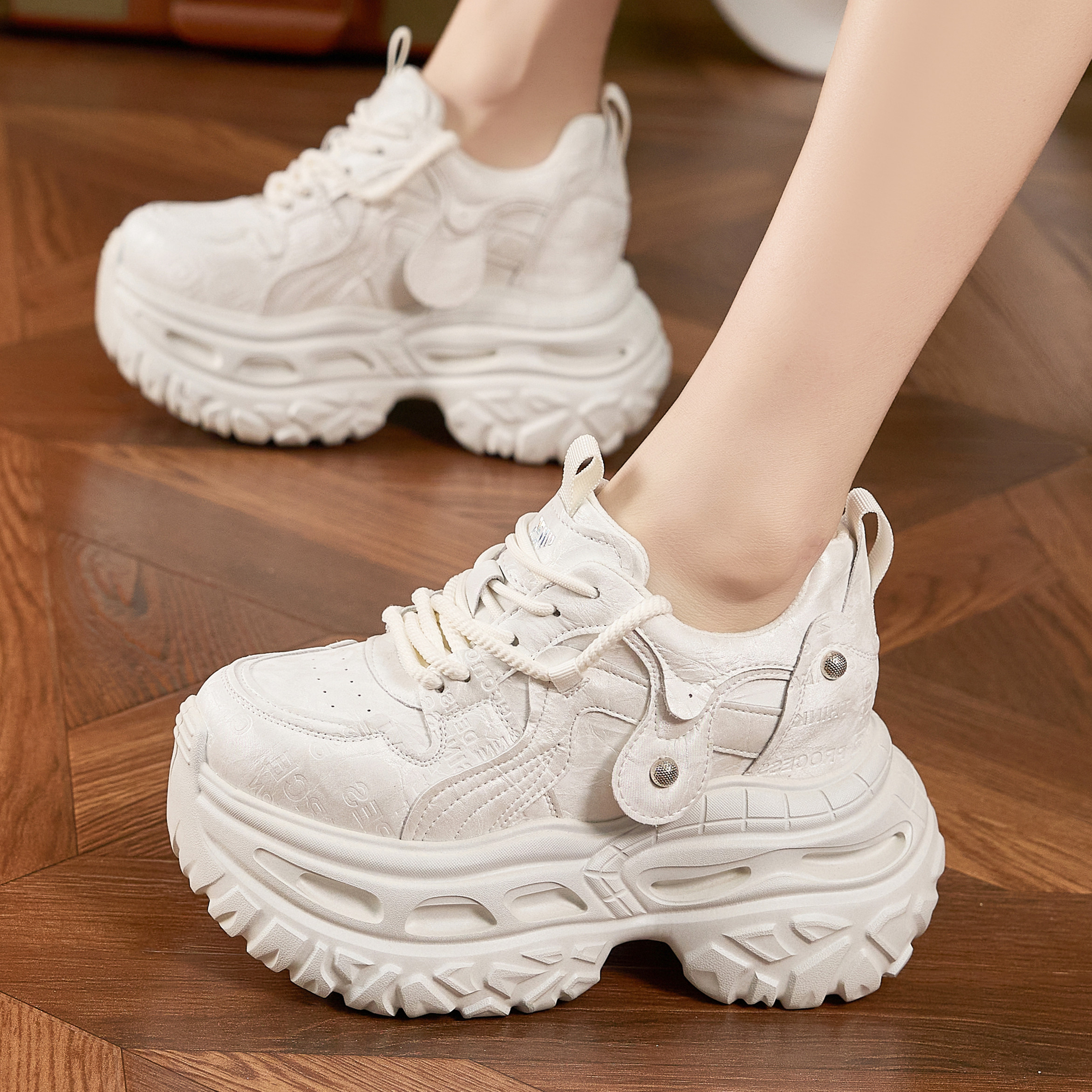 ZFCQ香港厚底内增高粉色老爹鞋女款真皮2026春季小个子休闲运动鞋,女鞋,老爹鞋,淘宝优惠券,粉丝福利购,淘宝优惠卷