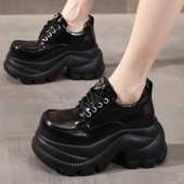 真皮2025秋冬潮休闲松糕乐福鞋 ZFCQ厚底内增高大头丑萌小皮鞋 女款