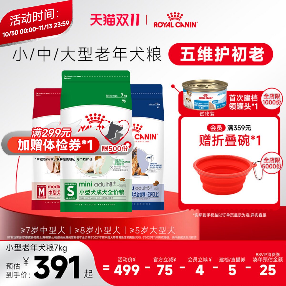 皇家狗粮成犬中老年营养呵护大中小型犬粮 旗舰店正品大包装