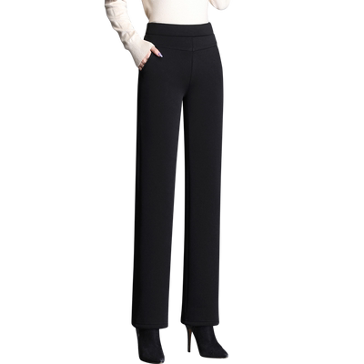 加绒加厚直筒裤女冬季特厚