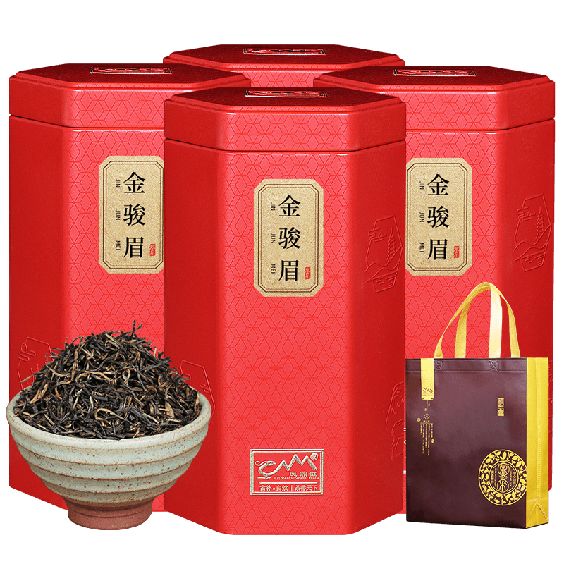 金骏眉红茶茶叶养散装浓香型金俊眉罐装胃奶茶送礼凤鼎红礼盒装 - 封面