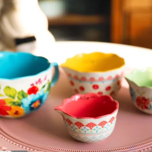 Taste time出口美国手绘倒流打蛋碗牛奶田园风引流碗釉下彩