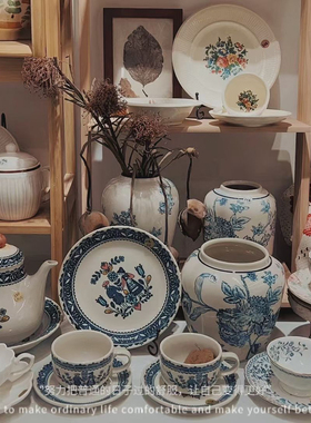 英国外贸波特美林凤蝶什锦系列陶瓷盘子餐盘餐碗燕麦碗釉下彩餐具