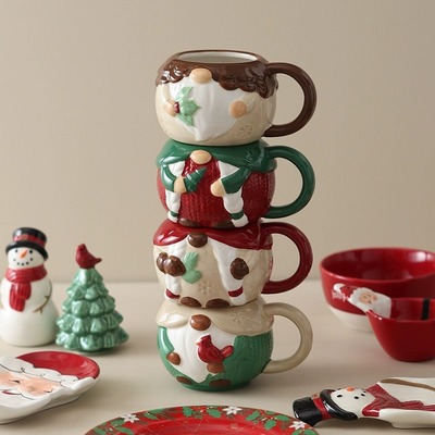 粗陶杯景德镇手作陶泥咖啡杯日式粉引白釉日系文艺马克杯茶杯陶瓷