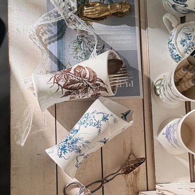 景德镇陶瓷筷子笼厨房置物架新款高颜值沥水筷子筒家用刀叉收纳盒