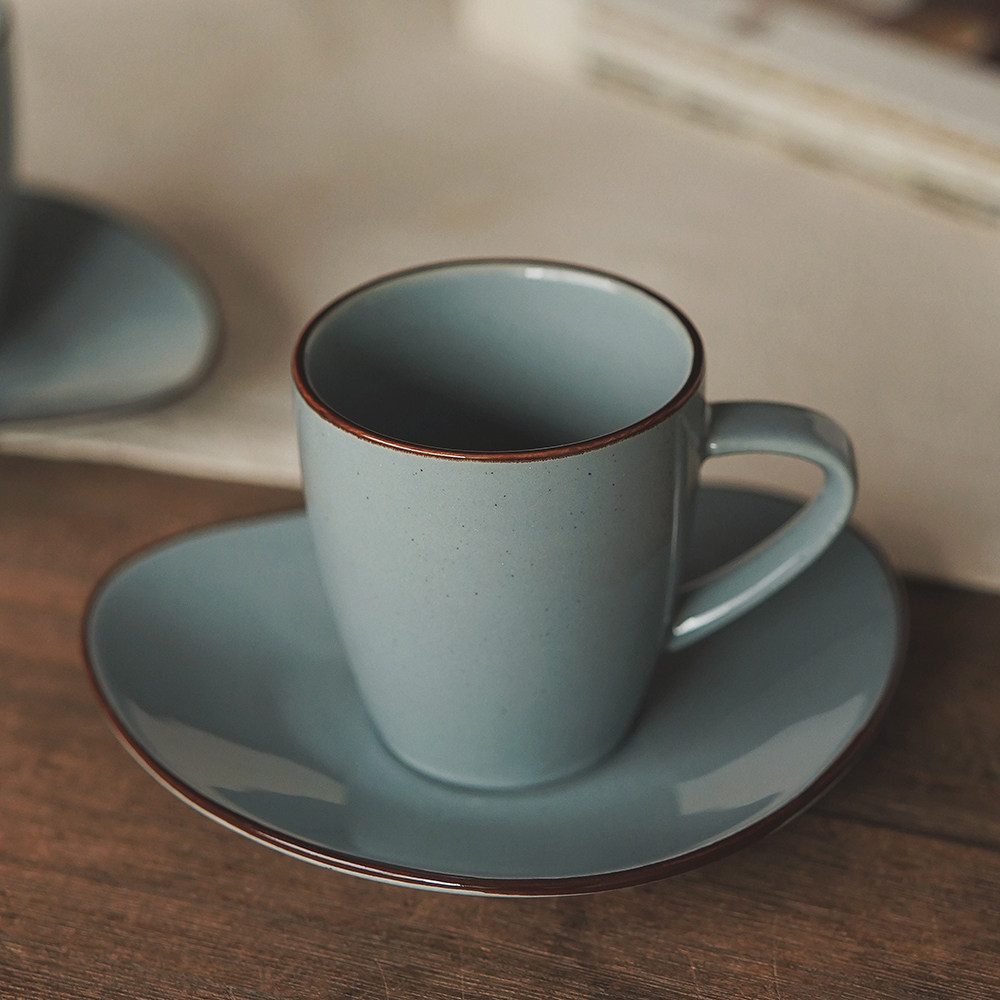 外贸复古马克杯陶瓷简约纯色咖啡杯碟早餐杯高级感杯子下午茶杯碟,餐饮具,咖啡杯,淘宝优惠券,粉丝福利购,淘宝优惠卷