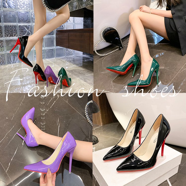 36-50 大码女鞋41新款红跟12cm高跟鞋42性感红底侧空道具43夜店鞋