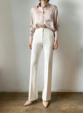 韩国正品东大门秋冬reci纯色弹力微喇叭显瘦西裤OL职业裤